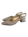Franco Sarto Shoe Size 6 Champagne Fabric Slingbacks Block Heel Evening Shoes Champagne / 6