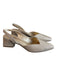 Franco Sarto Shoe Size 6 Champagne Fabric Slingbacks Block Heel Evening Shoes Champagne / 6