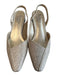 Franco Sarto Shoe Size 6 Champagne Fabric Slingbacks Block Heel Evening Shoes Champagne / 6