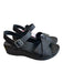 Kork-Ease Shoe Size est 6 Black Leather Criss Cross Open Toe & Heel Buckle Shoes Black / est 6