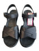 Kork-Ease Shoe Size est 6 Black Leather Criss Cross Open Toe & Heel Buckle Shoes Black / est 6
