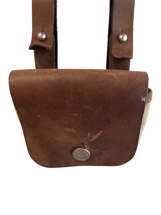Armani Jeans Brown & Tan Leather & Canvas Cross Body Bag Brown & Tan / XS