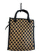 MZ Wallace Black & Tan Woven Tote Bag 2 Handles Checkered Bag Black & Tan / Mini