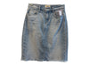 L'agence Size 24 Light Denim Cotton 5 Pocket Zip Fly Frayed Hem Skirt Light Denim / 24