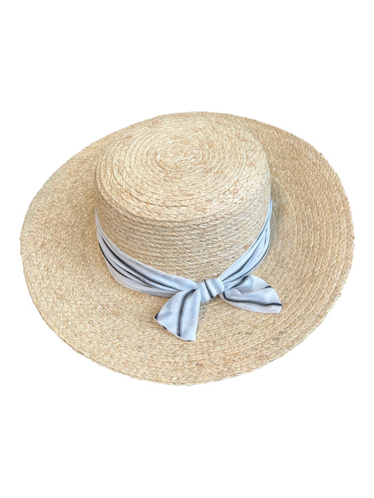 Hatattack Beige Straw Sun Hat Ribbon Detail Hat Beige / One Size