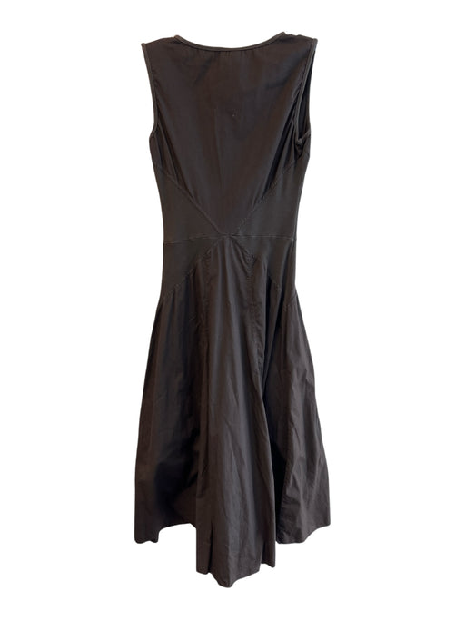 Oizini Size S Gray Cotton V Neck Sleeveless Ribbed Accents Knee length Dress Gray / S
