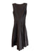 Oizini Size S Gray Cotton V Neck Sleeveless Ribbed Accents Knee length Dress Gray / S