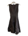 Oizini Size S Gray Cotton V Neck Sleeveless Ribbed Accents Knee length Dress Gray / S