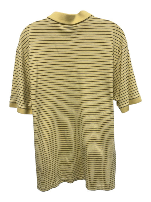 Masters Collection Size M Yellow & Black Cotton Striped Polo Men's Short Sleeve Yellow & Black / M
