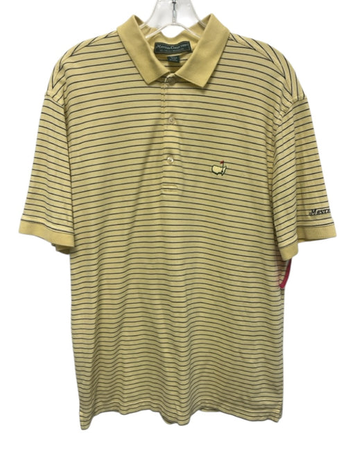 Masters Collection Size M Yellow & Black Cotton Striped Polo Men's Short Sleeve Yellow & Black / M