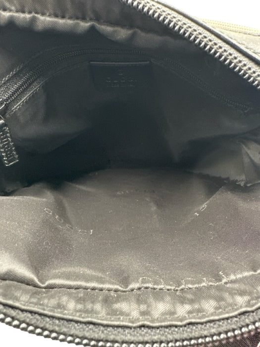 Gucci AS IS Beige & Black Nylon & Leather Zip Pockets Crossbody Men's Bag Beige & Black