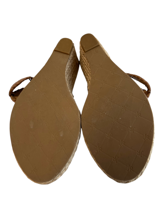 Jack Rogers Shoe Size 8 Brown Manmade Material open toe Two Straps Wedge Shoes Brown / 8