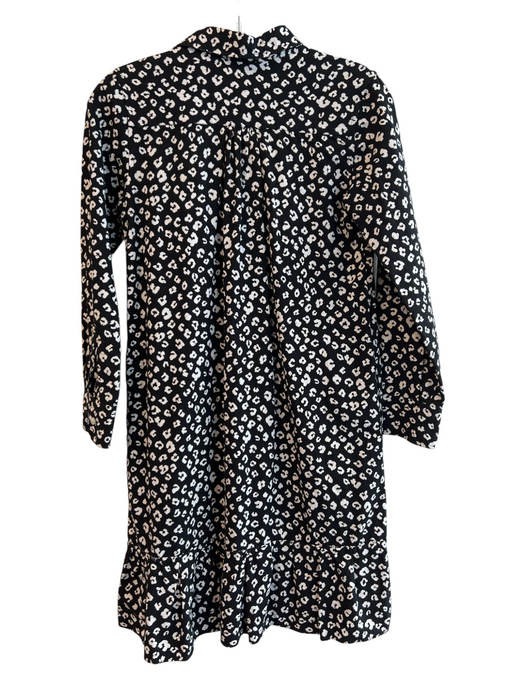 Ann Mashburn Size S Black & White Long Sleeve Animal Print 3/4 Button Dress Black & White / S