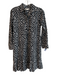 Ann Mashburn Size S Black & White Long Sleeve Animal Print 3/4 Button Dress Black & White / S