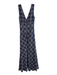 Needii Size S Blue & Multi Cotton & Polyester Sleeveless Plaid V Neck Dress Blue & Multi / S