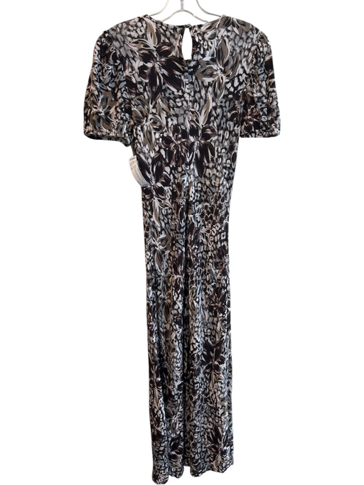 Dolan Size XS Brown & Multi Viscose & Rayon Short Sleeve Floral Print Dress Brown & Multi / XS