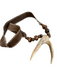 Twine & Twig Brown Leather Tooth Beaded Necklace Brown