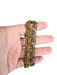 Lulu Frost Brass & Green Earring Chain Link Stones Lobster Clasp Bracelet Brass & Green