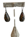 No Brand Multi Metal Marble Tear Drop Stone Dangle Earrings Multi