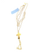 Lula 'n Lee White & Gold Metal Beaded Cross Lobster Clasp Stacked Necklace White & Gold