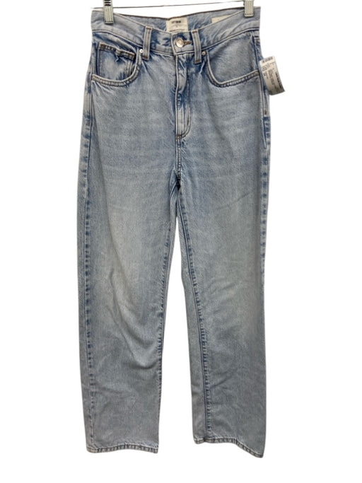 Cotton:On Size 24 Blue Wash Cotton Zip & Button Straight Whiskering Jeans Blue Wash / 24