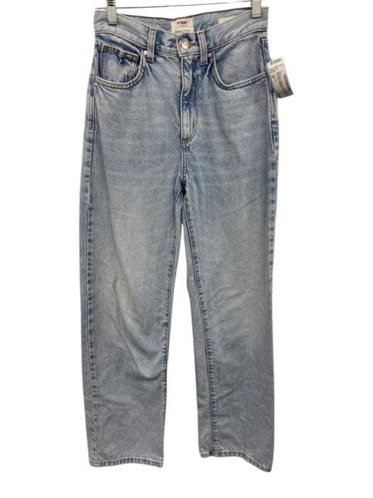 Cotton:On Size 24 Blue Wash Cotton Zip & Button Straight Whiskering Jeans Blue Wash / 24