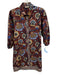Maude Vivante Size XS Red Multi Cotton Button Front Printed Long Sleeve Dress Red Multi / XS