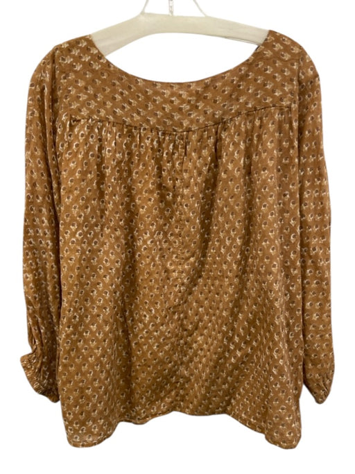 Nani Pani Size One Size Brown Cotton Printed Boat Neck Long Sleeve Top Brown / One Size