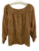 Nani Pani Size One Size Brown Cotton Printed Boat Neck Long Sleeve Top Brown / One Size