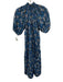J Crew Size XS Blue Multi Cotton Floral Zip Close Puff Sleeve Midi Dress Blue Multi / XS