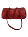 Prada Red Suede Silver Hardware Enamel Logo Top Handle Push Lock Closure Bag Red