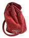 Prada Red Suede Silver Hardware Enamel Logo Top Handle Push Lock Closure Bag Red