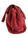 Prada Red Suede Silver Hardware Enamel Logo Top Handle Push Lock Closure Bag Red