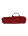 Prada Red Suede Silver Hardware Enamel Logo Top Handle Push Lock Closure Bag Red
