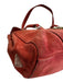 Prada Red Suede Silver Hardware Enamel Logo Top Handle Push Lock Closure Bag Red
