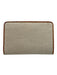Kwanpen White & Brown Ostrich Leather Snap Button Bi- Fold Wallets White & Brown