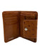 Kwanpen White & Brown Ostrich Leather Snap Button Bi- Fold Wallets White & Brown