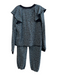 Something Navy Size Est Small Navy & Green Cotton Flowers Crew Neck Pants Set Navy & Green / Est Small