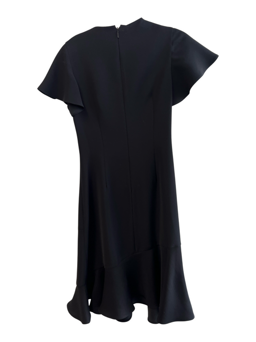 Carolina Herrera Size 2 Black Polyester Blend Short Sleeve Round Neck Dress Black / 2