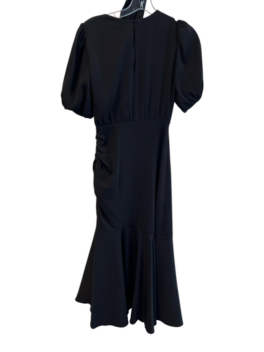Sachin & Babi Size 0 Black Polyester Short Puff Sleeve Keyhole Back Dress Black / 0