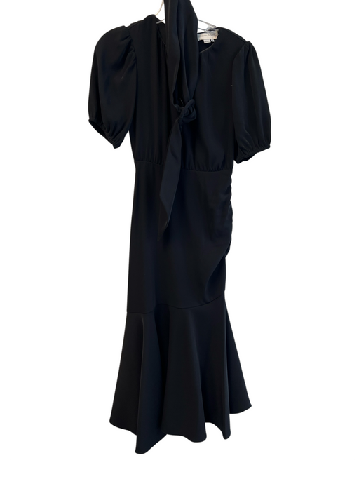 Sachin & Babi Size 0 Black Polyester Short Puff Sleeve Keyhole Back Dress Black / 0
