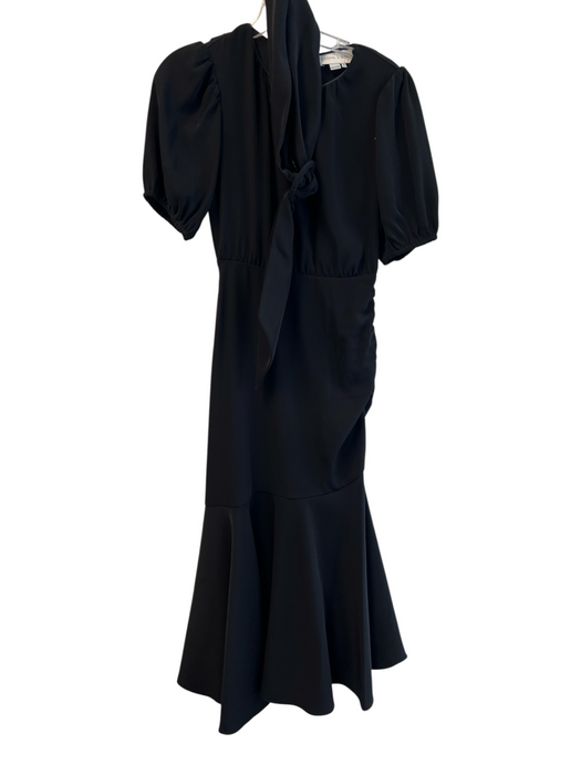 Sachin & Babi Size 0 Black Polyester Short Puff Sleeve Keyhole Back Dress Black / 0