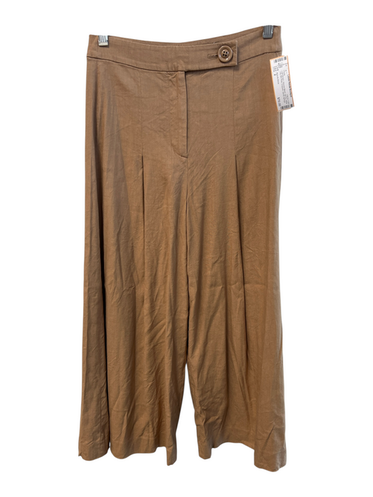 Alice & Olivia Size 2 Light Brown Viscose Blend Zip Fly Wide Leg Mid Rise Pants Light Brown / 2