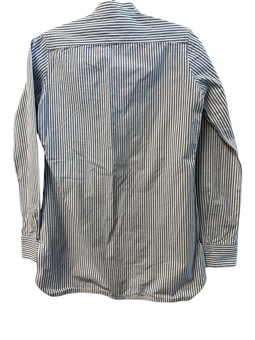 Ann Mashburn Size XS Gray & White Cotton Half Button Striped Long Sleeve Top Gray & White / XS