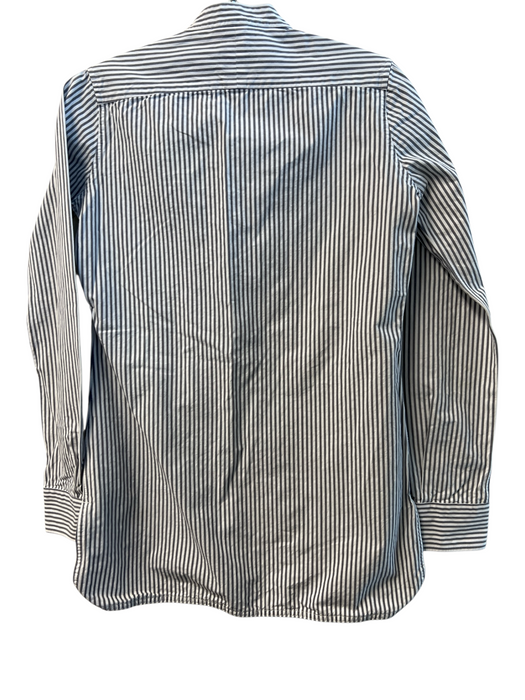 Ann Mashburn Size XS Gray & White Cotton Half Button Striped Long Sleeve Top Gray & White / XS