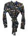 Ann Mashburn Size Small Black & Multi Cotton Long Sleeve Floral Button Down Top Black & Multi / Small