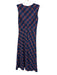 Boutique Moschino Size 4 Blue & Pink Print Polyester Plaid Button Detail Dress Blue & Pink Print / 4