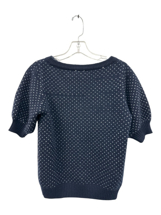 Ann Mashburn Size XS Navy & White Print Missing Fabric Tag Heart Print Sweater Navy & White Print / XS