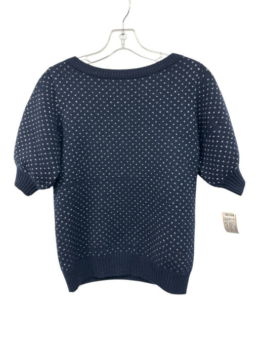 Ann Mashburn Size XS Navy & White Print Missing Fabric Tag Heart Print Sweater Navy & White Print / XS