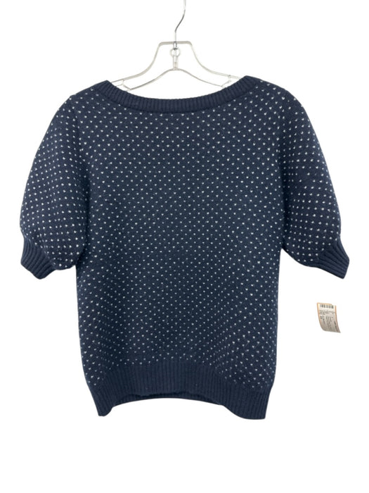Ann Mashburn Size XS Navy & White Print Missing Fabric Tag Heart Print Sweater Navy & White Print / XS